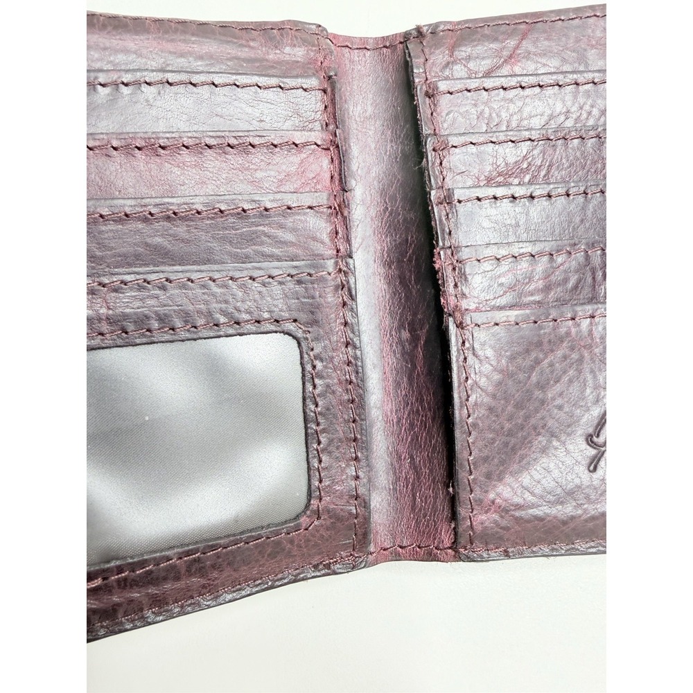 Patricia Nash Reiti Leather Wallet Kisslock Change Pocket Three Fold Burgundy - Picture 9 of 14